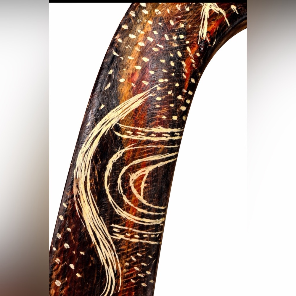 Vintage Australian Aboriginal Style
Wooden Boomerang Tribal Wall
Decor - Picture 3 of 7